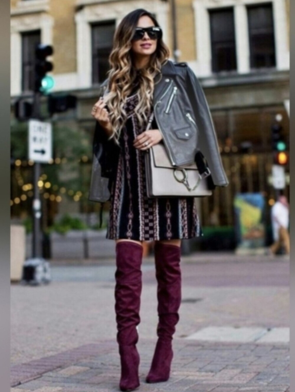 Tory Burch Over-the-Knee Suede Boots in Burgundy